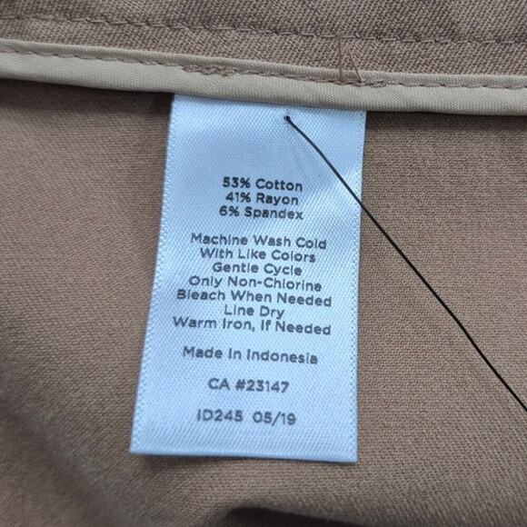 NWT $99 Talbots Camel Chatham Slim Leg Ankle Length Pant Sz16 Stretch Cotton - Picture 4 of 7